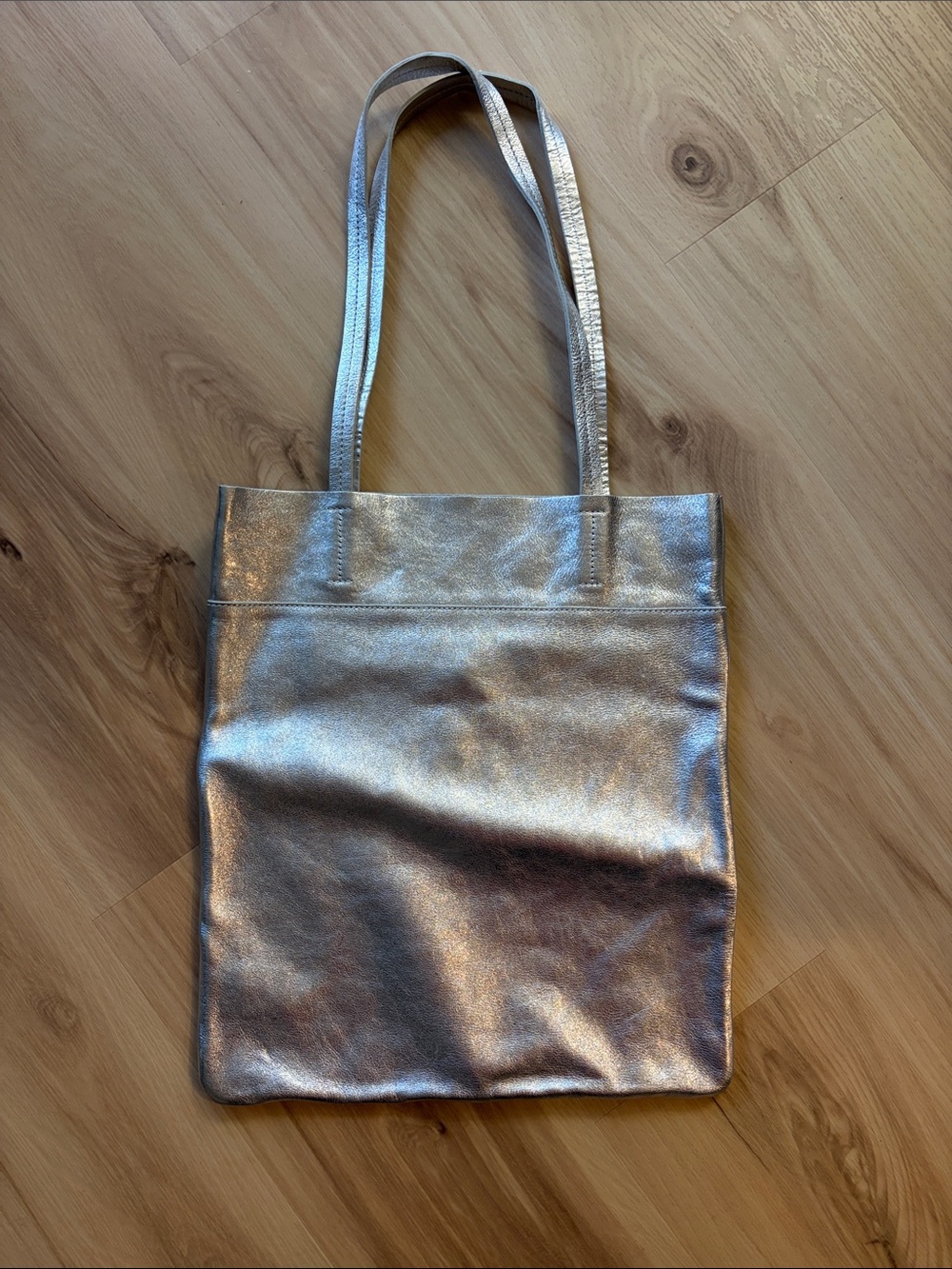 NWT Madewell Metallic Silver Magazine Tote